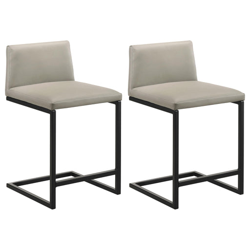 Vardon Genuine Leather Counter Height Chair Tan (Set of 2) - 112229TAN