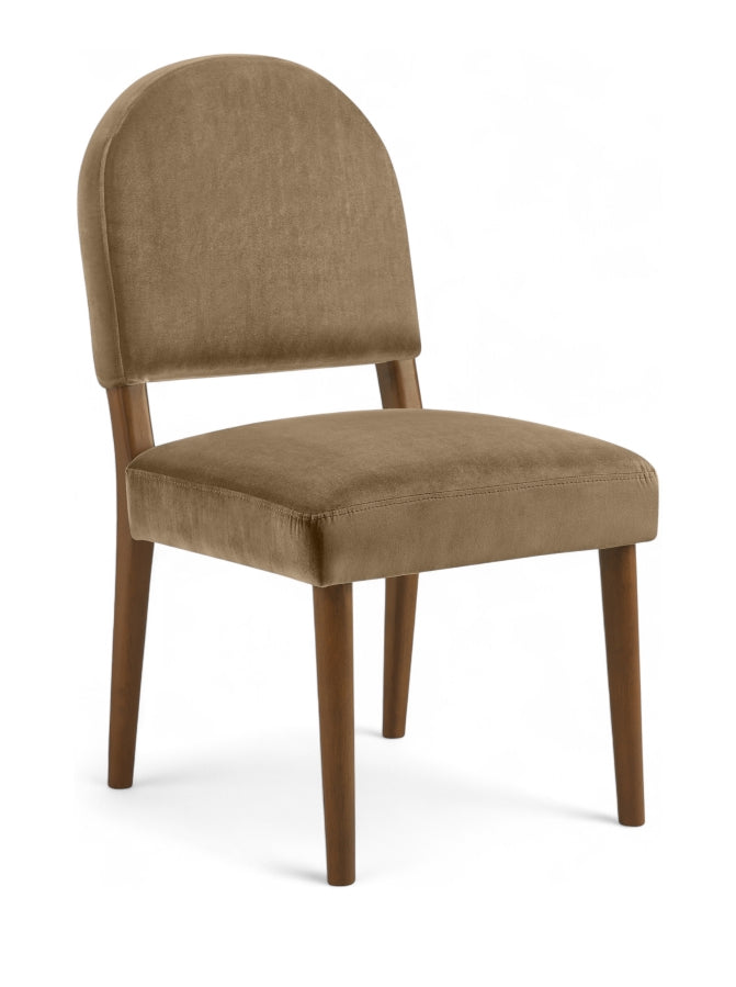 Varinelle Velvet Performance Fabric Upholstered Dining Chair in Beige, Set of 2 - 88033Beige-C