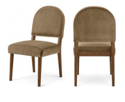 Varinelle Velvet Performance Fabric Upholstered Dining Chair in Beige, Set of 2 - 88033Beige-C