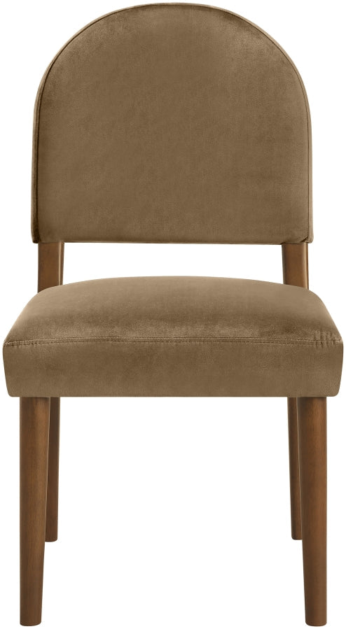 Varinelle Velvet Performance Fabric Upholstered Dining Chair in Beige, Set of 2 - 88033Beige-C