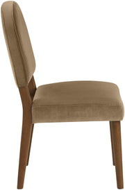 Varinelle Velvet Performance Fabric Upholstered Dining Chair in Beige, Set of 2 - 88033Beige-C