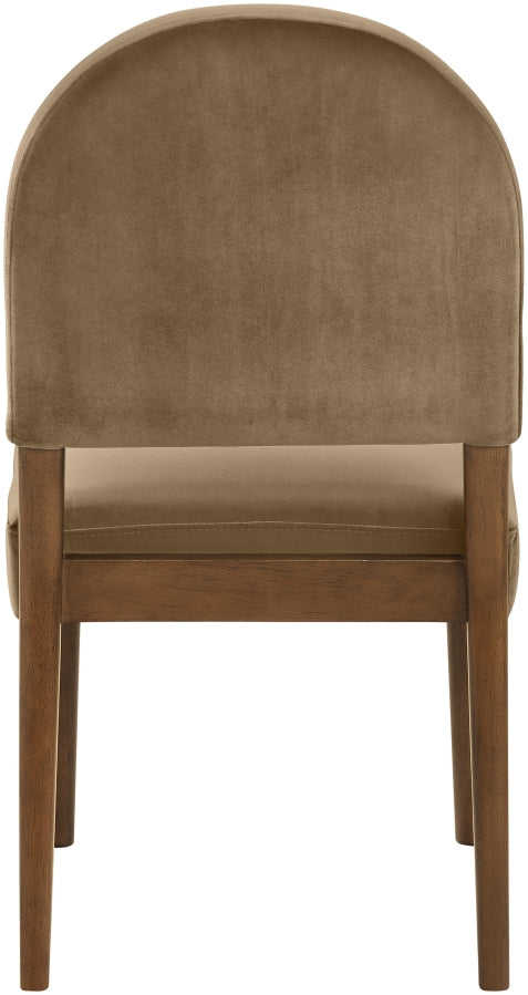 Varinelle Velvet Performance Fabric Upholstered Dining Chair in Beige, Set of 2 - 88033Beige-C