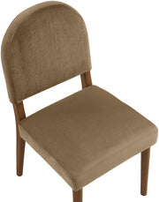 Varinelle Velvet Performance Fabric Upholstered Dining Chair in Beige, Set of 2 - 88033Beige-C