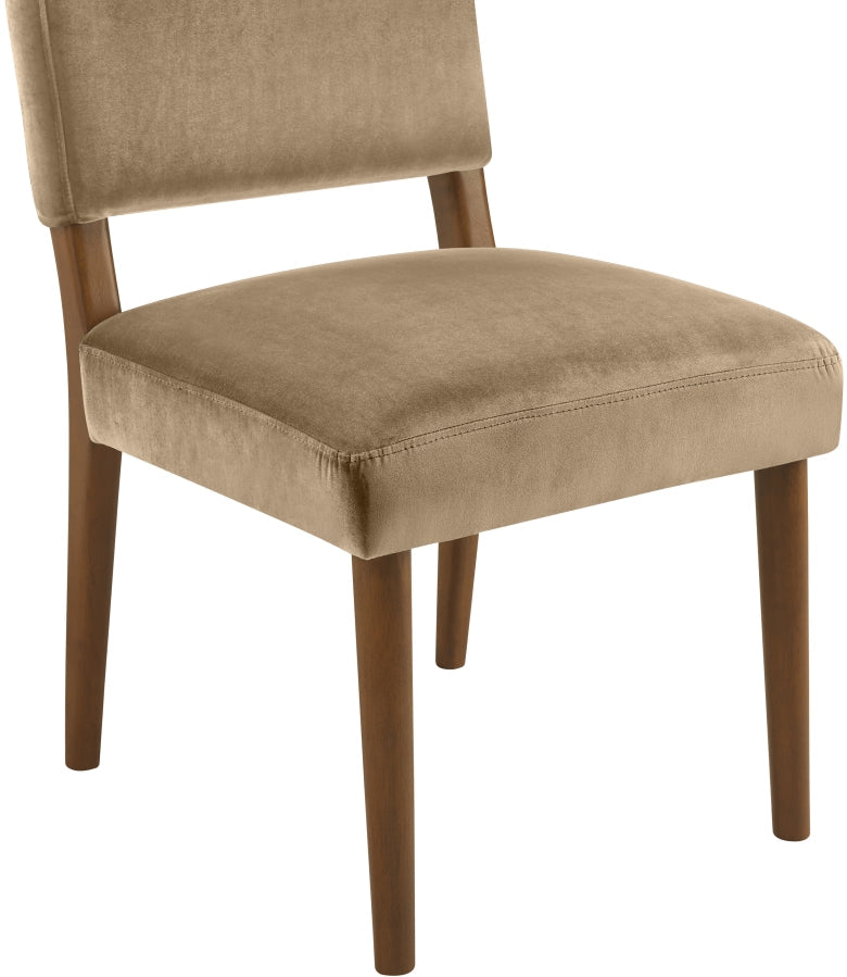 Varinelle Velvet Performance Fabric Upholstered Dining Chair in Beige, Set of 2 - 88033Beige-C