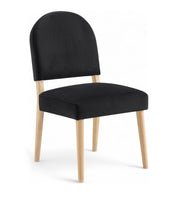 Varinelle Velvet Performance Fabric Upholstered Dining Chair in Black, Set of 2 - 88032Black-C