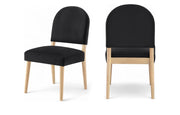 Varinelle Velvet Performance Fabric Upholstered Dining Chair in Black, Set of 2 - 88032Black-C