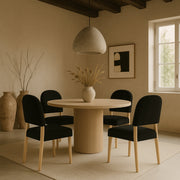 Varinelle Velvet Performance Fabric Upholstered Dining Chair in Black, Set of 2 - 88032Black-C