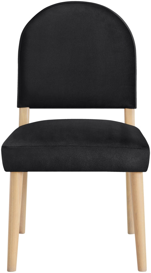 Varinelle Velvet Performance Fabric Upholstered Dining Chair in Black, Set of 2 - 88032Black-C