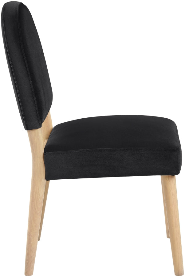 Varinelle Velvet Performance Fabric Upholstered Dining Chair in Black, Set of 2 - 88032Black-C