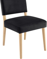 Varinelle Velvet Performance Fabric Upholstered Dining Chair in Black, Set of 2 - 88032Black-C