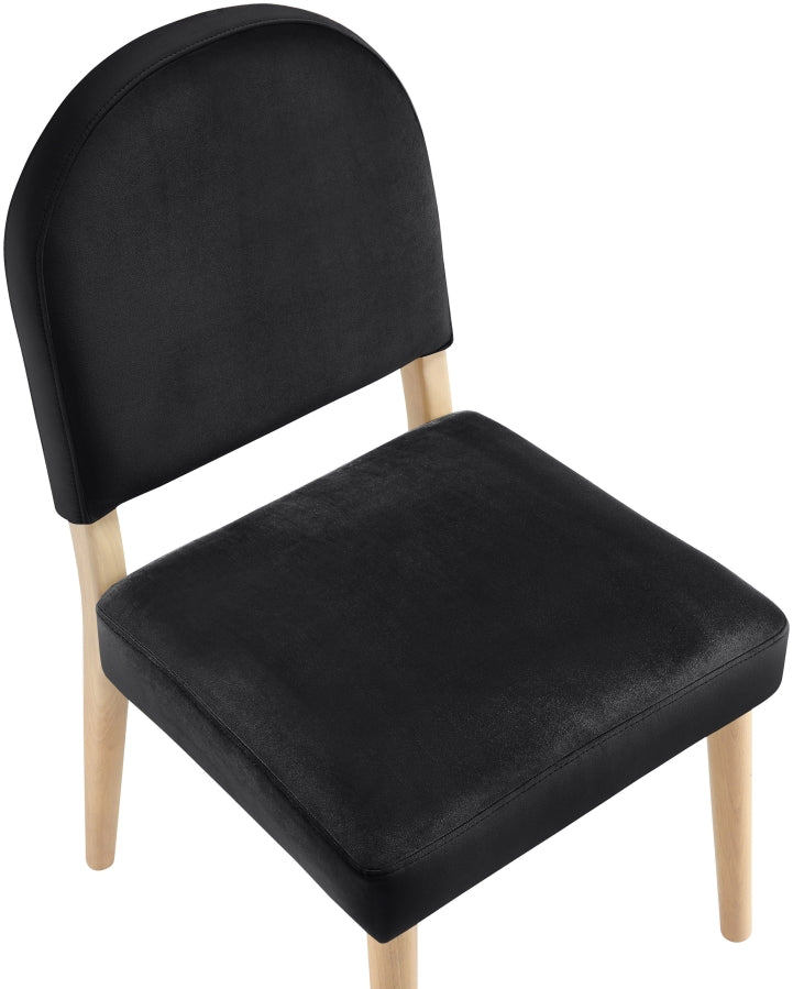 Varinelle Velvet Performance Fabric Upholstered Dining Chair in Black, Set of 2 - 88032Black-C