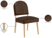 Varinelle Velvet Performance Fabric Upholstered Dining Chair in Brown, Set of 2 - 88032Brown-C