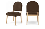 Varinelle Velvet Performance Fabric Upholstered Dining Chair in Brown, Set of 2 - 88032Brown-C