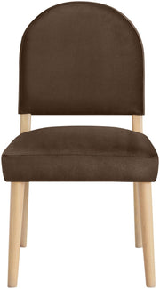 Varinelle Velvet Performance Fabric Upholstered Dining Chair in Brown, Set of 2 - 88032Brown-C