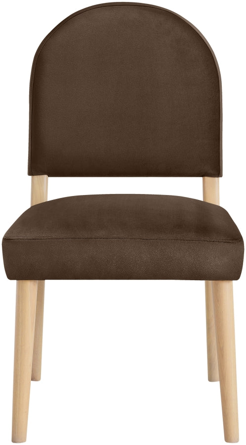Varinelle Velvet Performance Fabric Upholstered Dining Chair in Brown, Set of 2 - 88032Brown-C