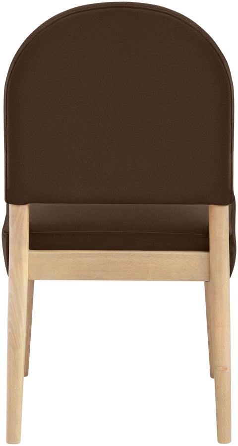 Varinelle Velvet Performance Fabric Upholstered Dining Chair in Brown, Set of 2 - 88032Brown-C