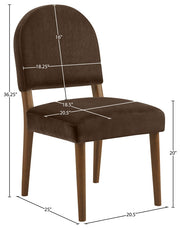 Varinelle Velvet Performance Fabric Upholstered Dining Chair in Brown, Set of 2 - 88033Brown-C