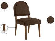 Varinelle Velvet Performance Fabric Upholstered Dining Chair in Brown, Set of 2 - 88033Brown-C