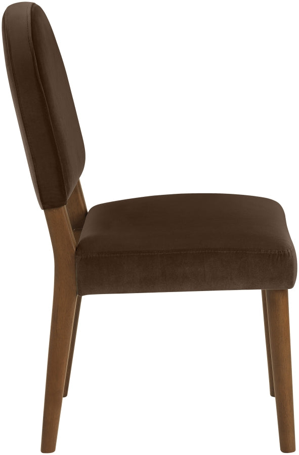 Varinelle Velvet Performance Fabric Upholstered Dining Chair in Brown, Set of 2 - 88033Brown-C