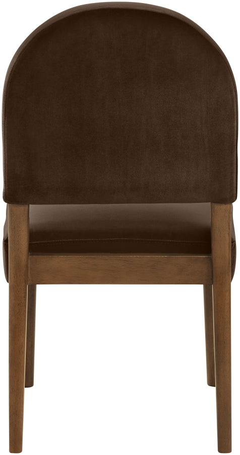 Varinelle Velvet Performance Fabric Upholstered Dining Chair in Brown, Set of 2 - 88033Brown-C