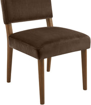 Varinelle Velvet Performance Fabric Upholstered Dining Chair in Brown, Set of 2 - 88033Brown-C