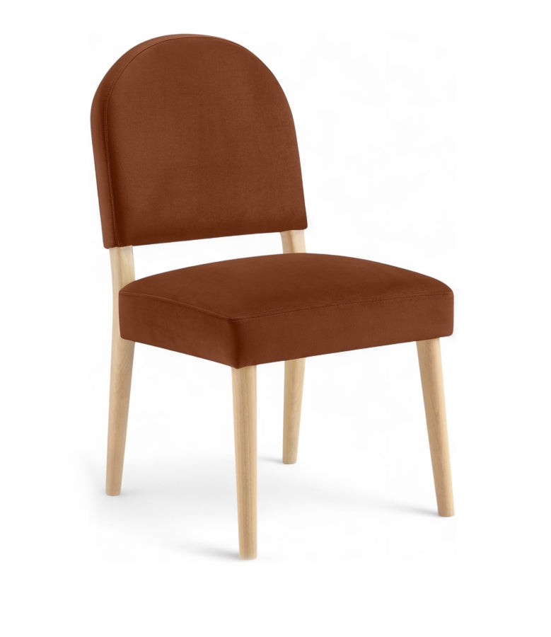Varinelle Velvet Performance Fabric Upholstered Dining Chair in Cognac, Set of 2 - 88032Cognac-C