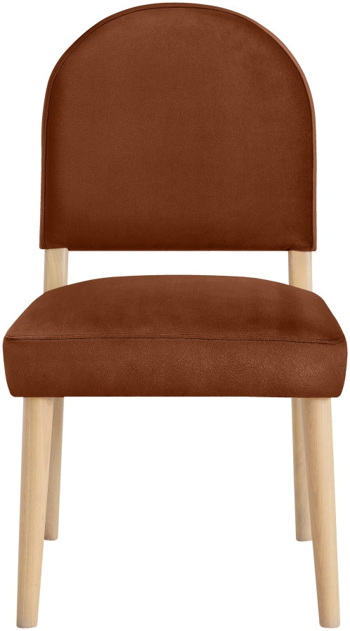 Varinelle Velvet Performance Fabric Upholstered Dining Chair in Cognac, Set of 2 - 88032Cognac-C