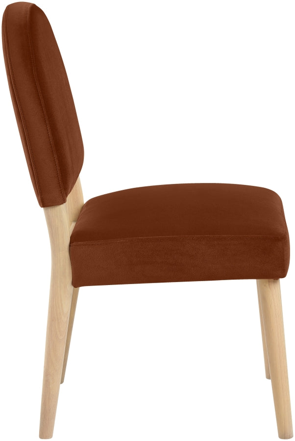 Varinelle Velvet Performance Fabric Upholstered Dining Chair in Cognac, Set of 2 - 88032Cognac-C