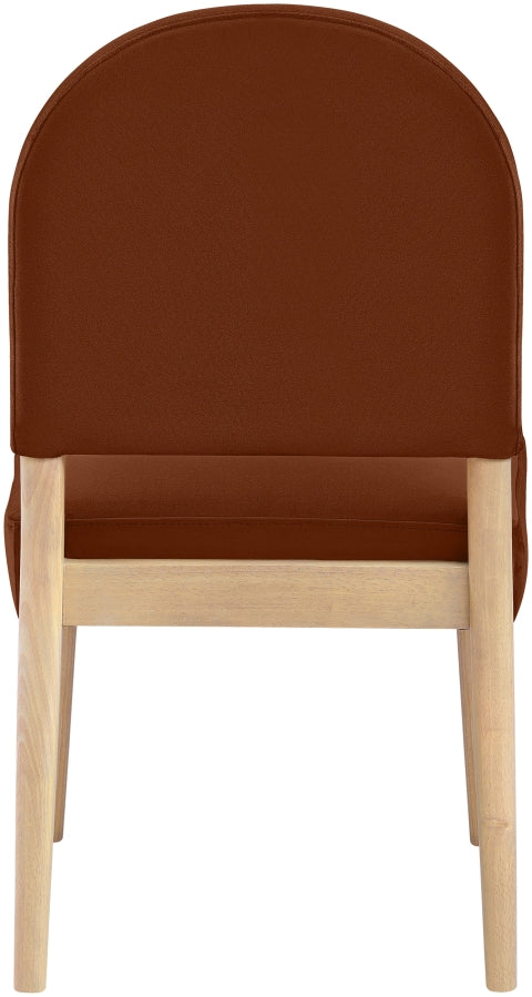 Varinelle Velvet Performance Fabric Upholstered Dining Chair in Cognac, Set of 2 - 88032Cognac-C