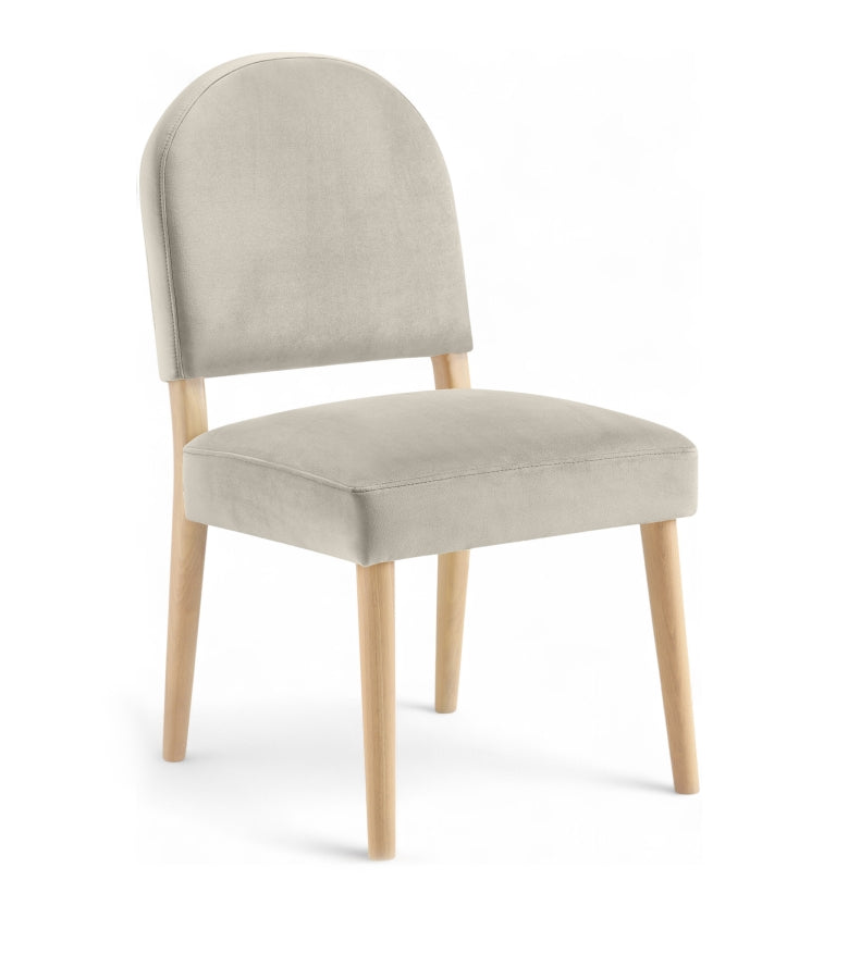 Varinelle Velvet Performance Fabric Upholstered Dining Chair in Cream, Set of 2 - 88032Cream-C