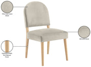 Varinelle Velvet Performance Fabric Upholstered Dining Chair in Cream, Set of 2 - 88032Cream-C
