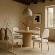 Varinelle Velvet Performance Fabric Upholstered Dining Chair in Cream, Set of 2 - 88032Cream-C