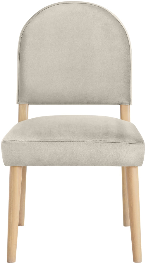 Varinelle Velvet Performance Fabric Upholstered Dining Chair in Cream, Set of 2 - 88032Cream-C