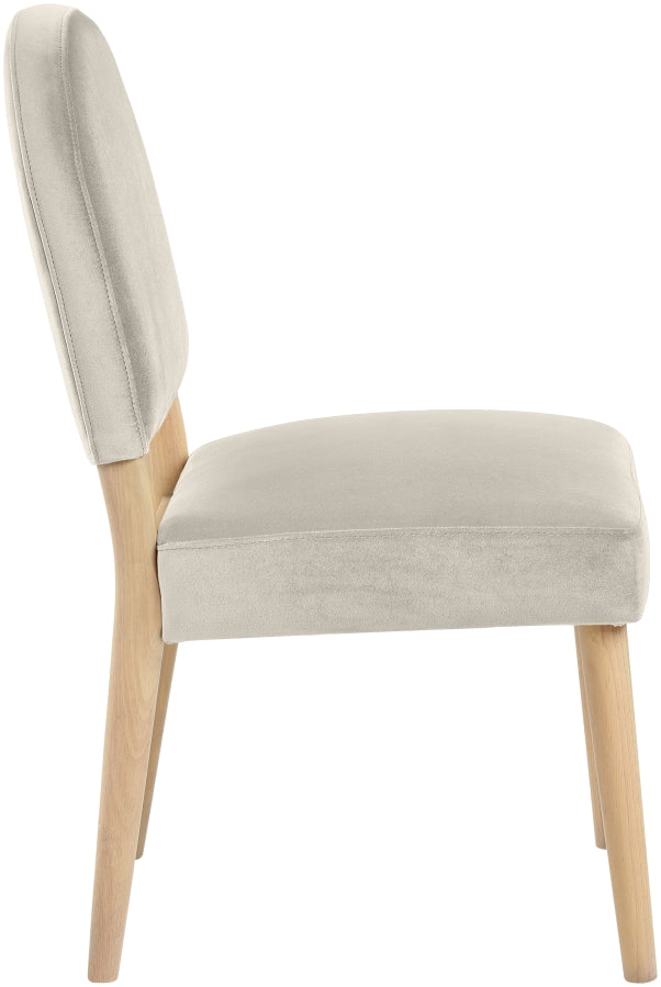 Varinelle Velvet Performance Fabric Upholstered Dining Chair in Cream, Set of 2 - 88032Cream-C