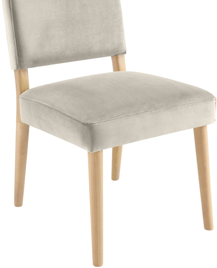 Varinelle Velvet Performance Fabric Upholstered Dining Chair in Cream, Set of 2 - 88032Cream-C