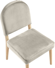 Varinelle Velvet Performance Fabric Upholstered Dining Chair in Cream, Set of 2 - 88032Cream-C