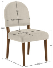 Varinelle Velvet Performance Fabric Upholstered Dining Chair in Cream, Set of 2 - 88033Cream-C