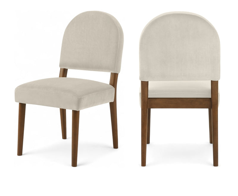 Varinelle Velvet Performance Fabric Upholstered Dining Chair in Cream, Set of 2 - 88033Cream-C