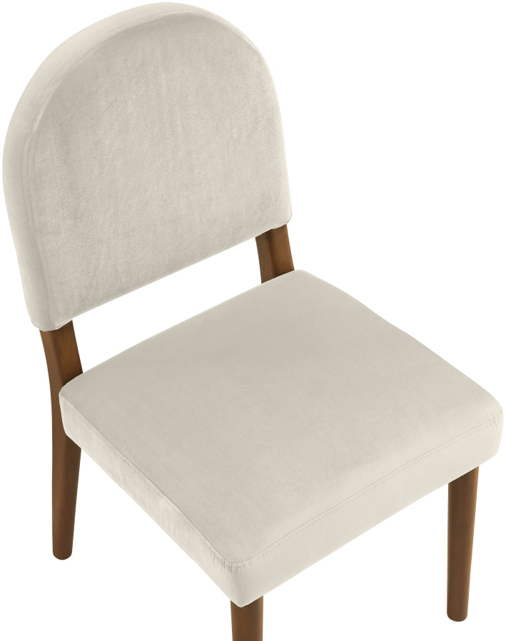 Varinelle Velvet Performance Fabric Upholstered Dining Chair in Cream, Set of 2 - 88033Cream-C