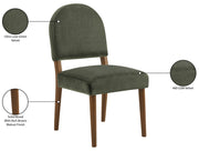 Varinelle Velvet Performance Fabric Upholstered Dining Chair in Green, Set of 2 - 88033Green-C