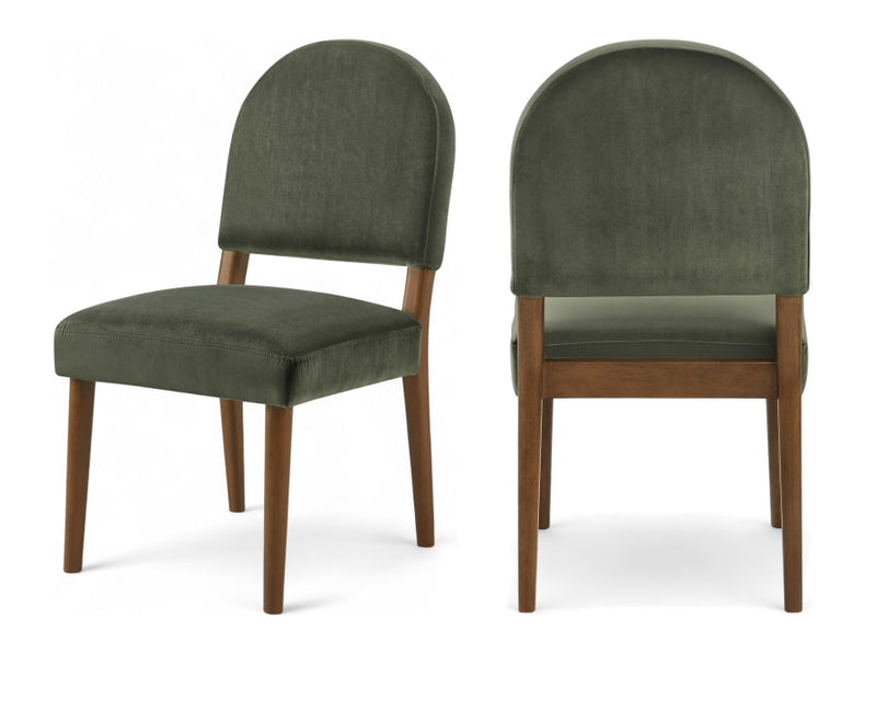 Varinelle Velvet Performance Fabric Upholstered Dining Chair in Green, Set of 2 - 88033Green-C