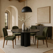 Varinelle Velvet Performance Fabric Upholstered Dining Chair in Green, Set of 2 - 88033Green-C
