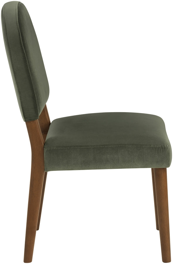 Varinelle Velvet Performance Fabric Upholstered Dining Chair in Green, Set of 2 - 88033Green-C
