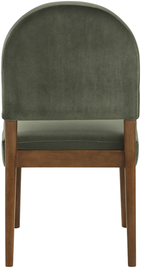 Varinelle Velvet Performance Fabric Upholstered Dining Chair in Green, Set of 2 - 88033Green-C