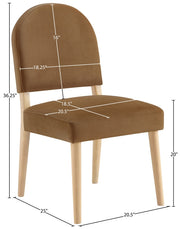 Varinelle Velvet Performance Fabric Upholstered Dining Chair in Saddle, Set of 2 - 88032Saddle-C