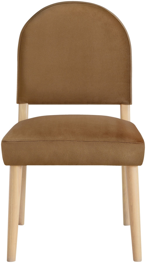 Varinelle Velvet Performance Fabric Upholstered Dining Chair in Saddle, Set of 2 - 88032Saddle-C