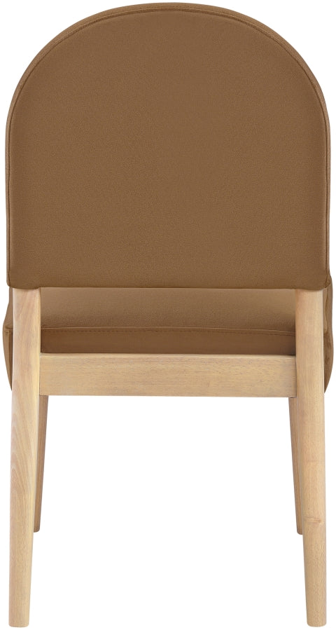 Varinelle Velvet Performance Fabric Upholstered Dining Chair in Saddle, Set of 2 - 88032Saddle-C