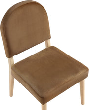 Varinelle Velvet Performance Fabric Upholstered Dining Chair in Saddle, Set of 2 - 88032Saddle-C