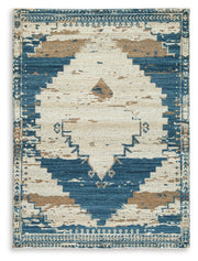 Varnler Blue/Brown/Tan Medium Rug - R407132