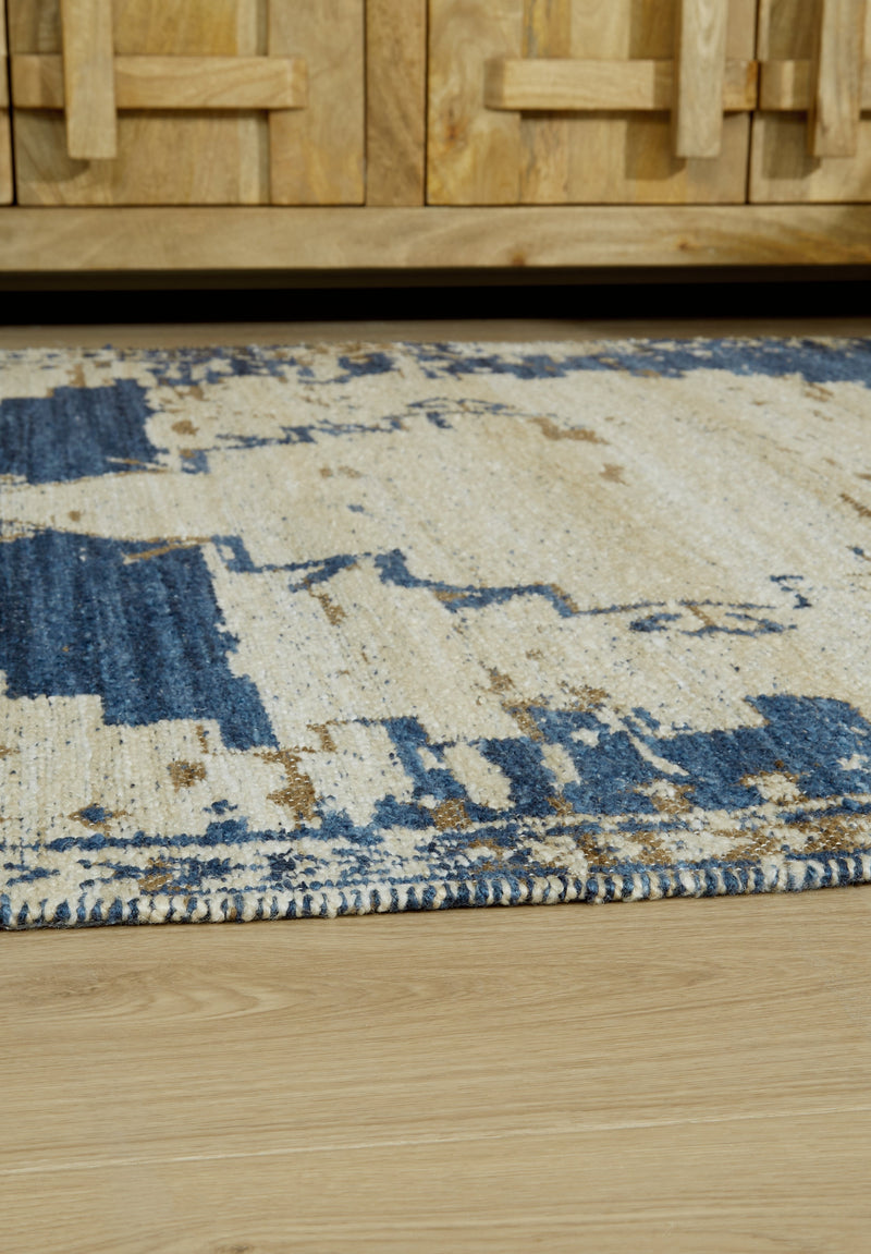Varnler Blue/Brown/Tan Medium Rug - R407132